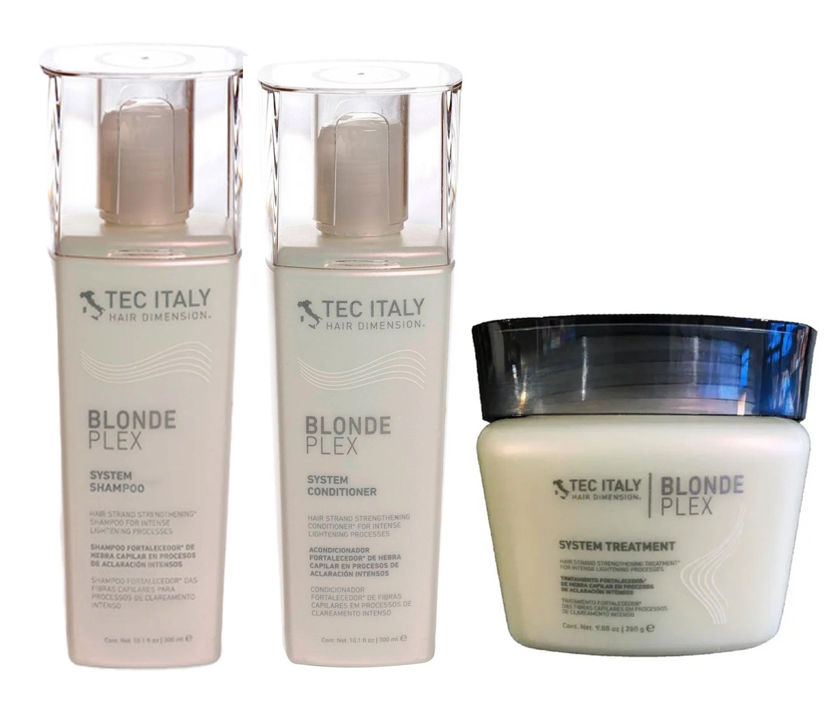 Kit Shampoo + Acondicionador + Mascarilla Blonde Plex Tec Italy