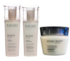 Kit Shampoo + Acondicionador + Mascarilla Blonde Plex Tec Italy