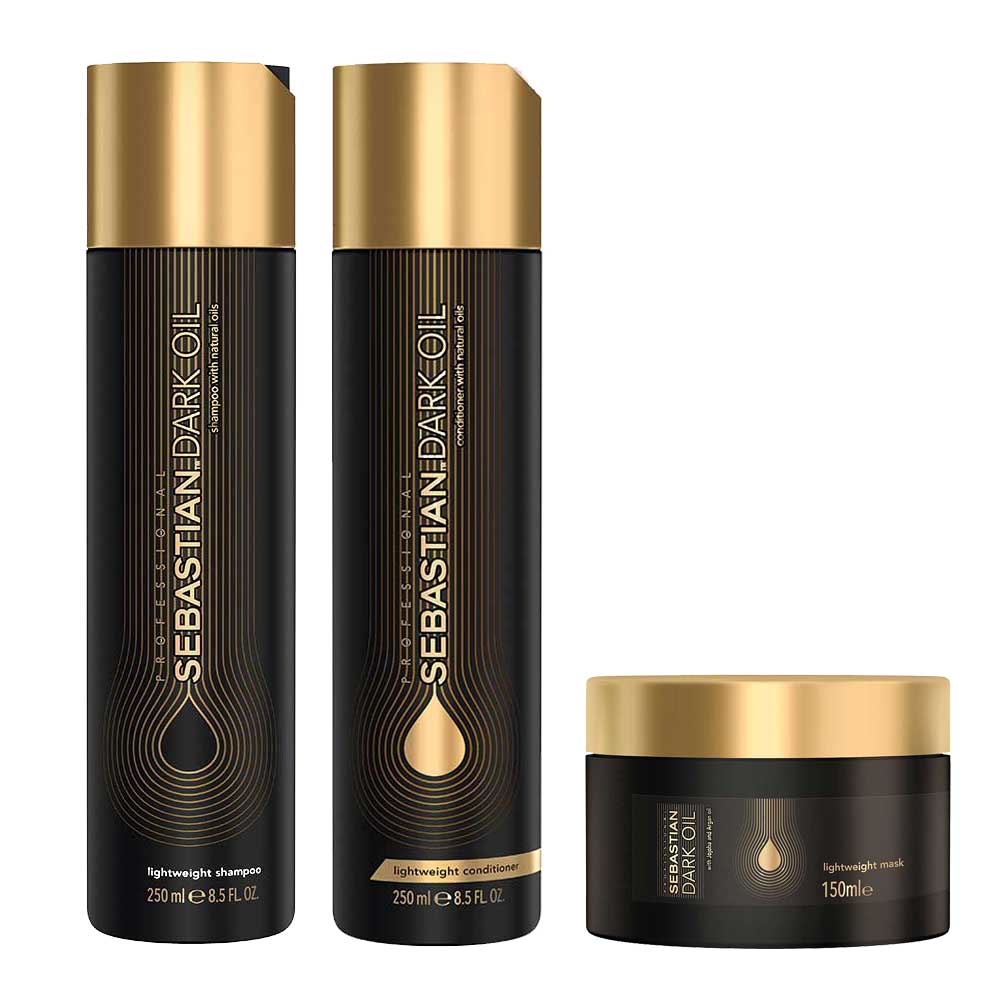 Kit Shampoo + Acondicionador + Mascarilla Sebastian Dark Oil