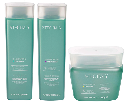 Kit Shampoo + Acondicionador + Mascarilla Hi-Moisturizing Tec Italy