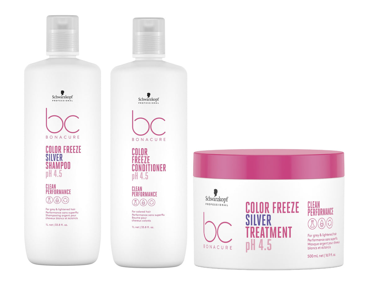 Kit Shampoo Silver + Acondicionador + Mascarilla Silver Schwarzkopf Color Freeze pH 4.5