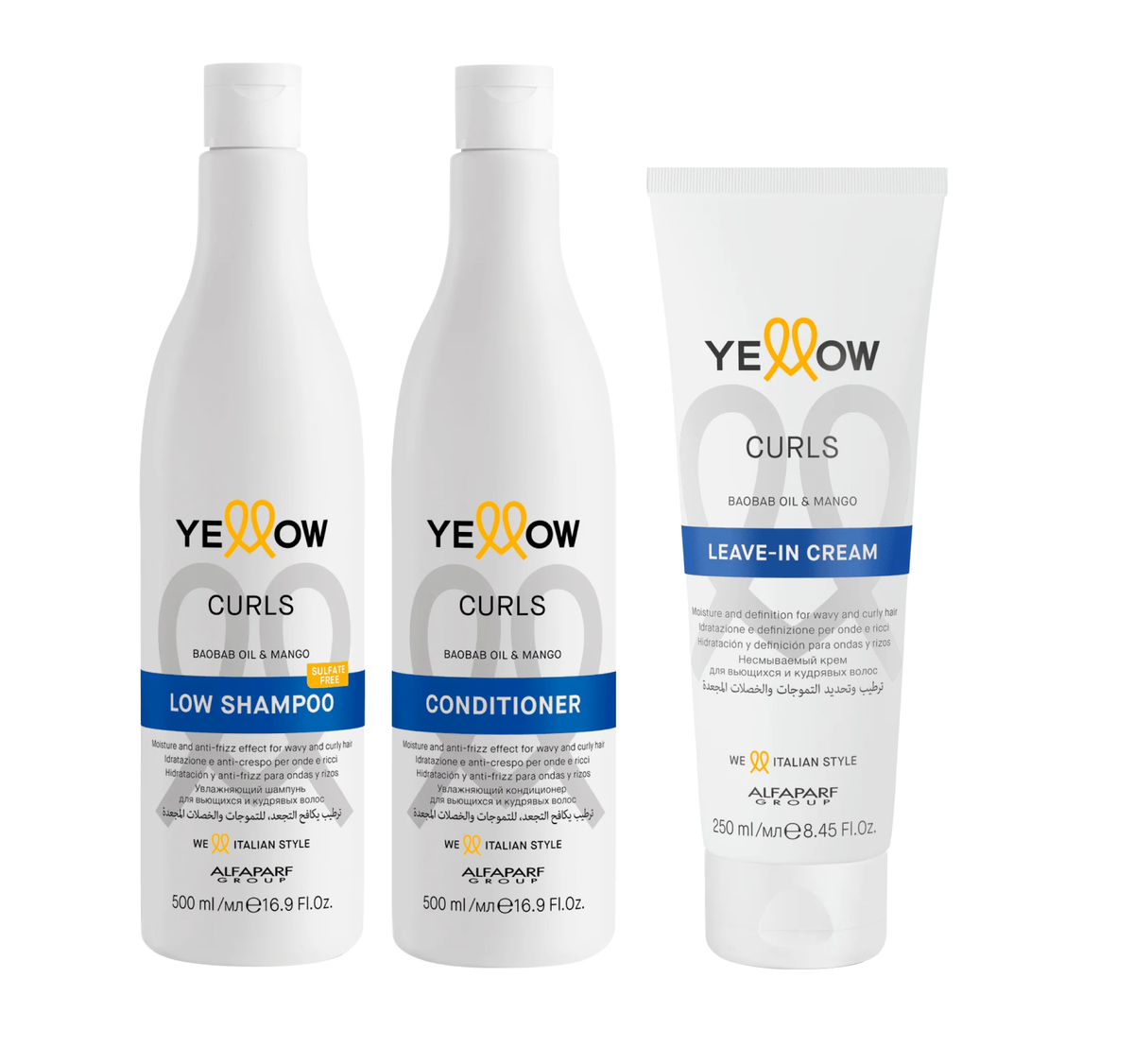 Kit Shampoo + Acondicionador + Leave-In Cream Yellow Curls