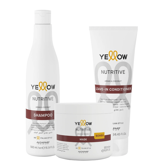 Kit Shampoo + Acondicionador Leave In + Mascarilla Yellow Nutritive
