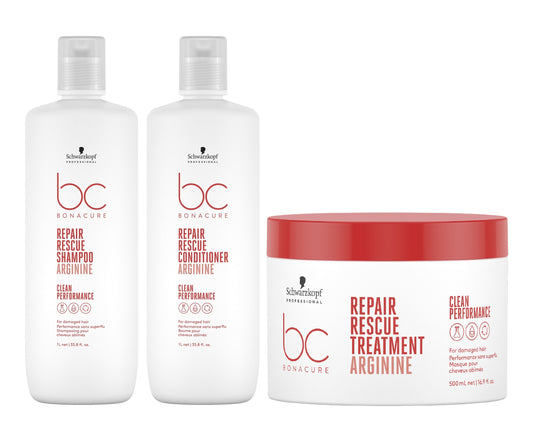 Kit Shampoo + Acondicionador + Mascarilla Schwarzkopf Repair Rescue Argenine Litro