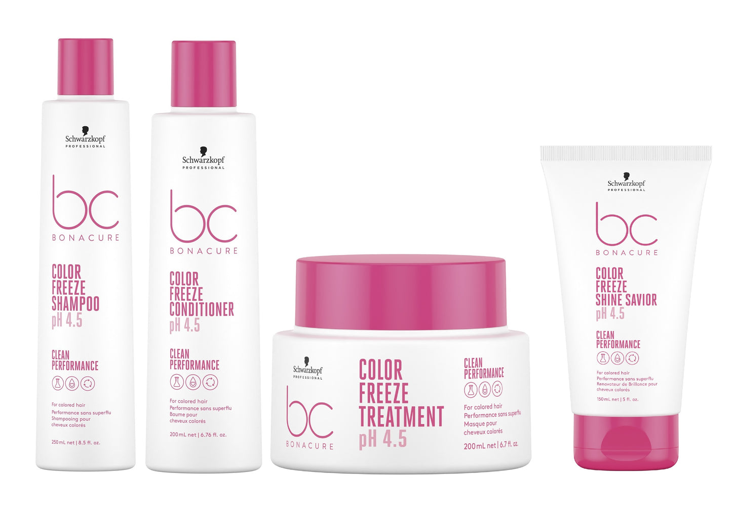 Kit Shampoo + Acondicionador + Mascarilla + Protector Brillo Schwarzkopf Color Freeze pH 4.5