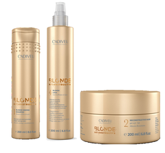Kit Shampoo + Leave In + Mascarilla Cadiveu Blonde Reconstructor