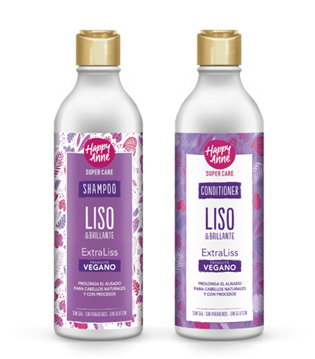 Kit Shampoo + Acondicionador Happy Anne Liso & Brillante ExtraLiss